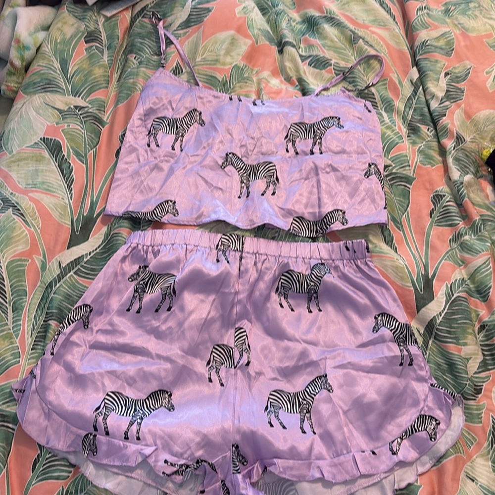 Purple Zebra Print Women's pajama set